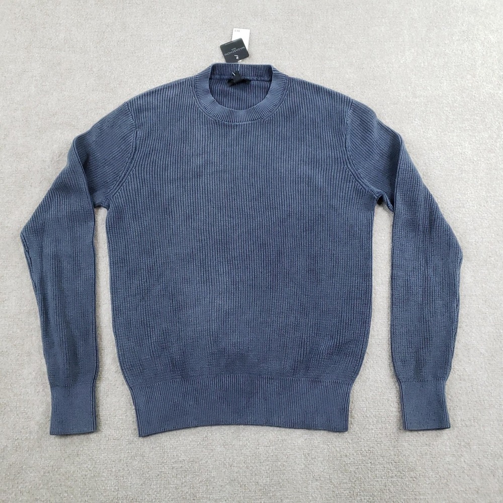 MAGASCHONI Sweater Mens Medium Blue Cotton Crew Neck Pullover Knit Casual